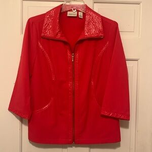 Chico’s Neema embossed trim jacket size 1